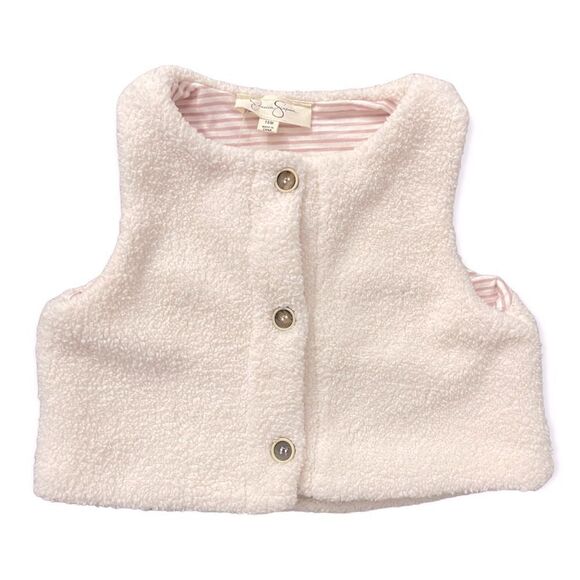 Jessica Simpson Baby Girl’s Cream Sherpa Button Front Sleeveless Vest 18M - Picture 11 of 11